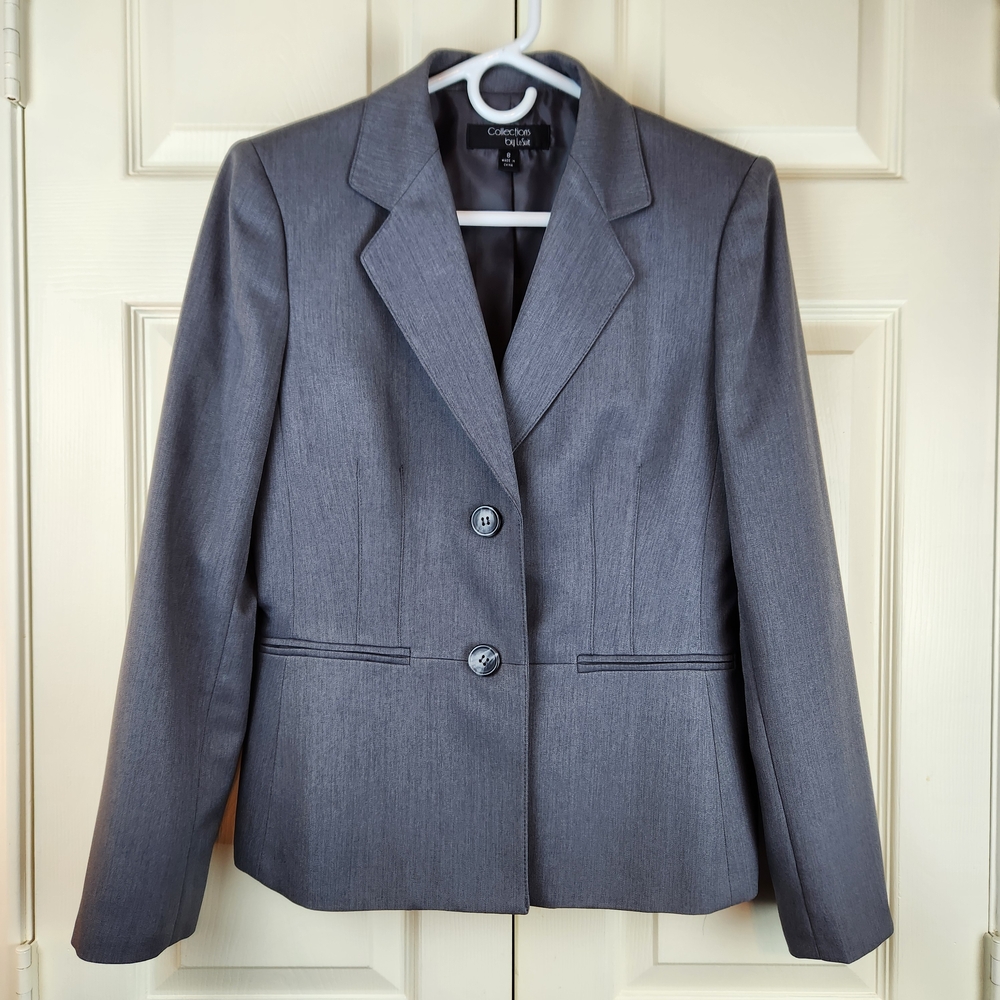 Le Suit Gray Two-Button Blazer